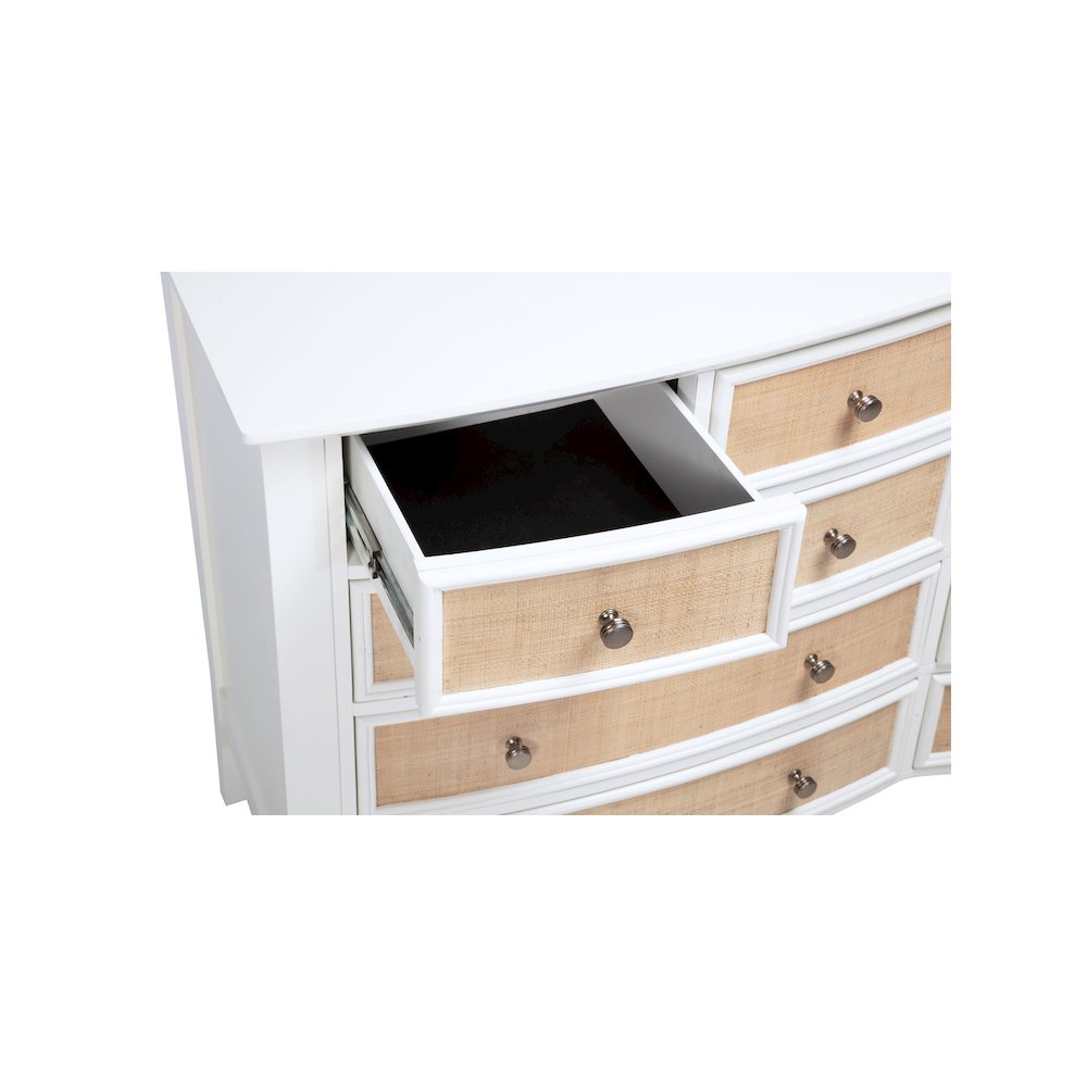 Bexhill 10-drawer Dresser and Mirror White. Picture 14