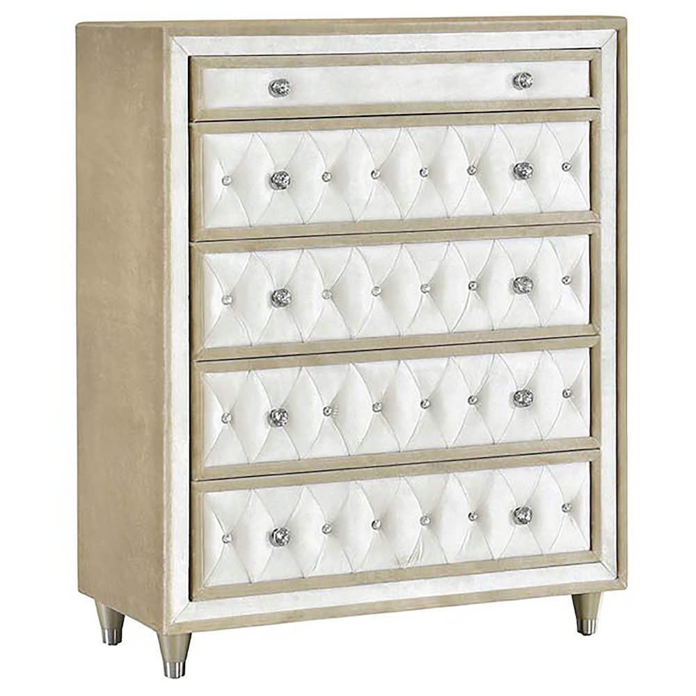 Antonella 5-piece Eastern King Bedroom Set Ivory. Picture 5