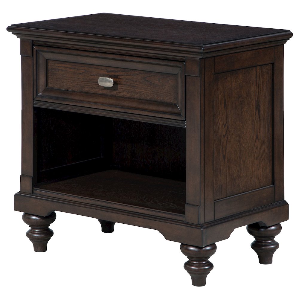 Andover 1-drawer Nightstand Bedside Table Dark Oak. Picture 4