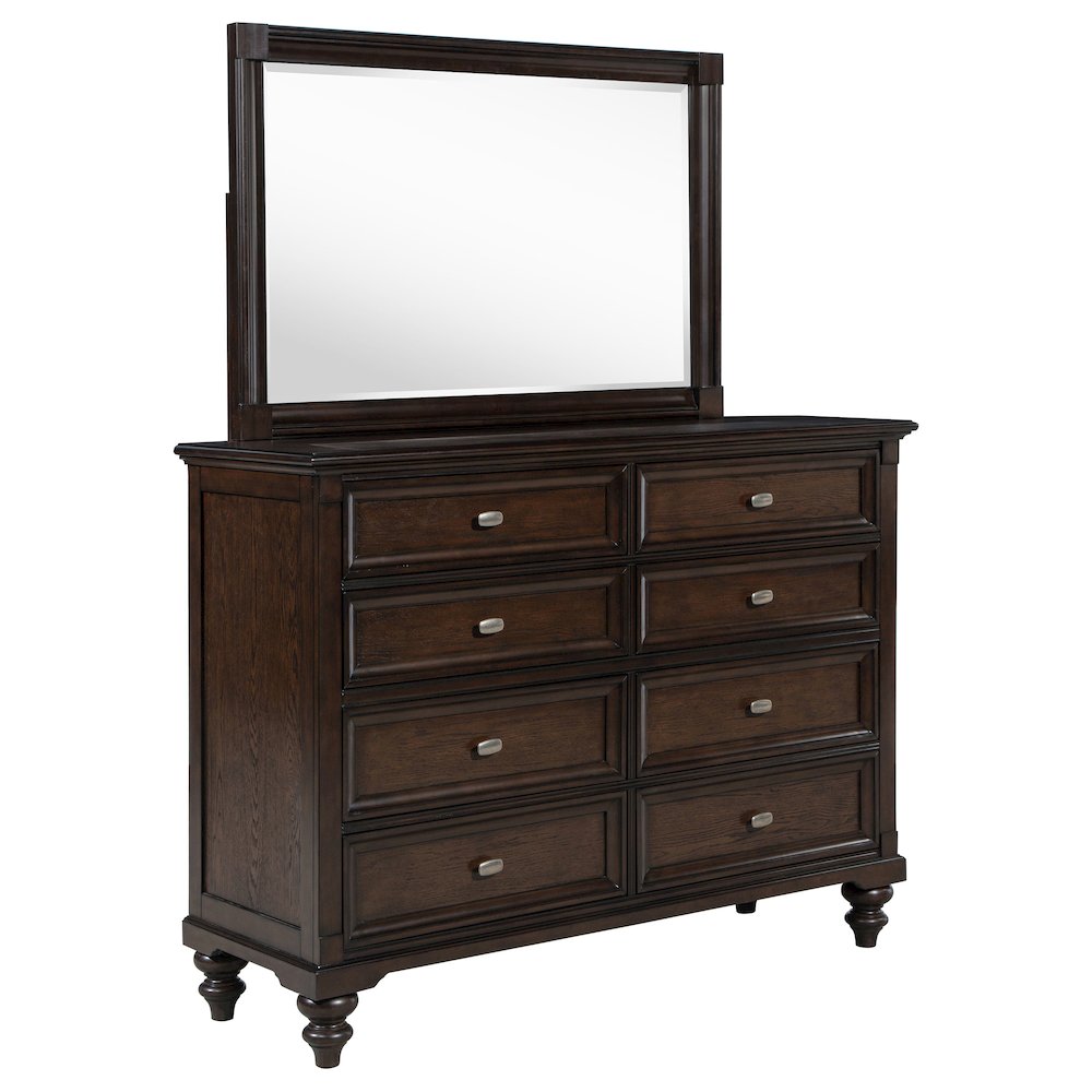 Andover 8-drawer Dresser and Mirror Dark Oak. Picture 1