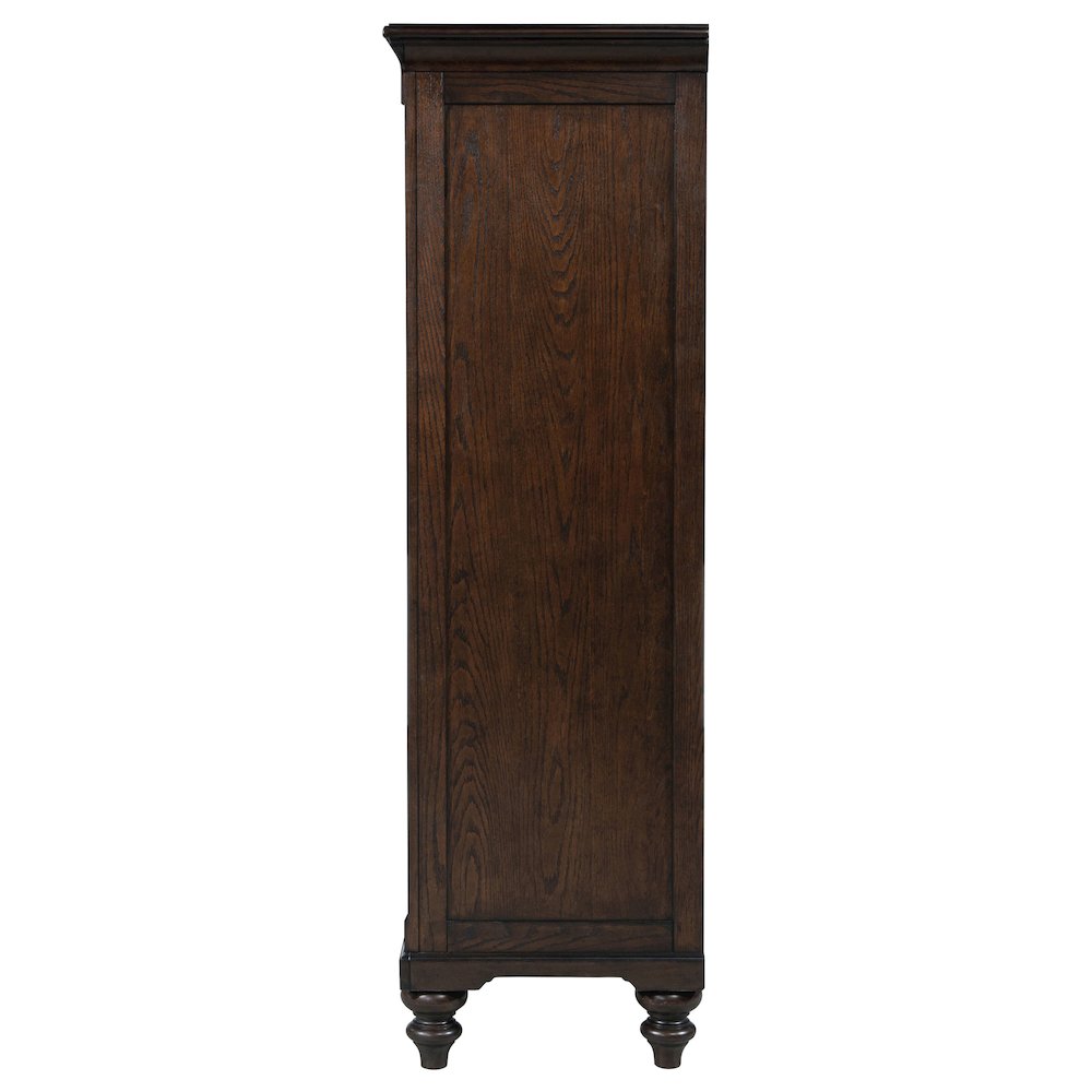 Andover 6-drawer Tempered Glass Door Chest Dark Oak. Picture 3