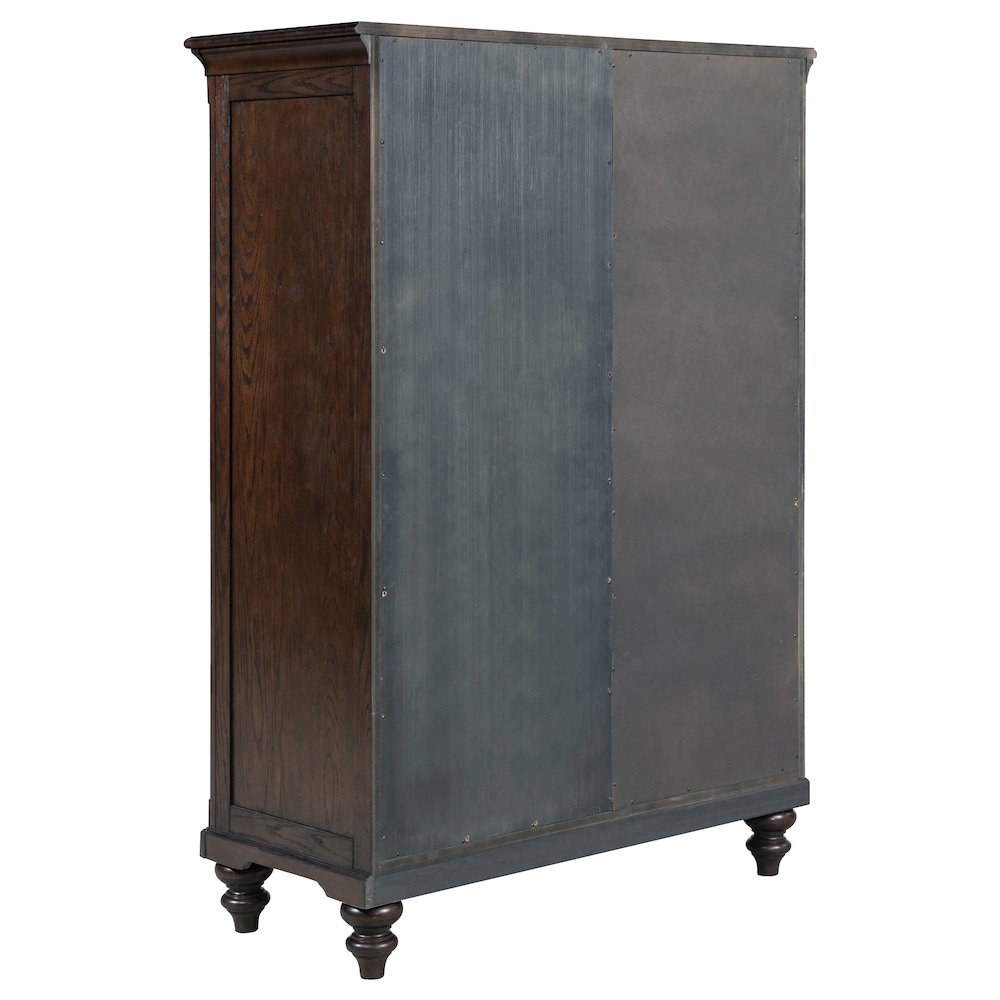 Andover 6-drawer Tempered Glass Door Chest Dark Oak. Picture 4