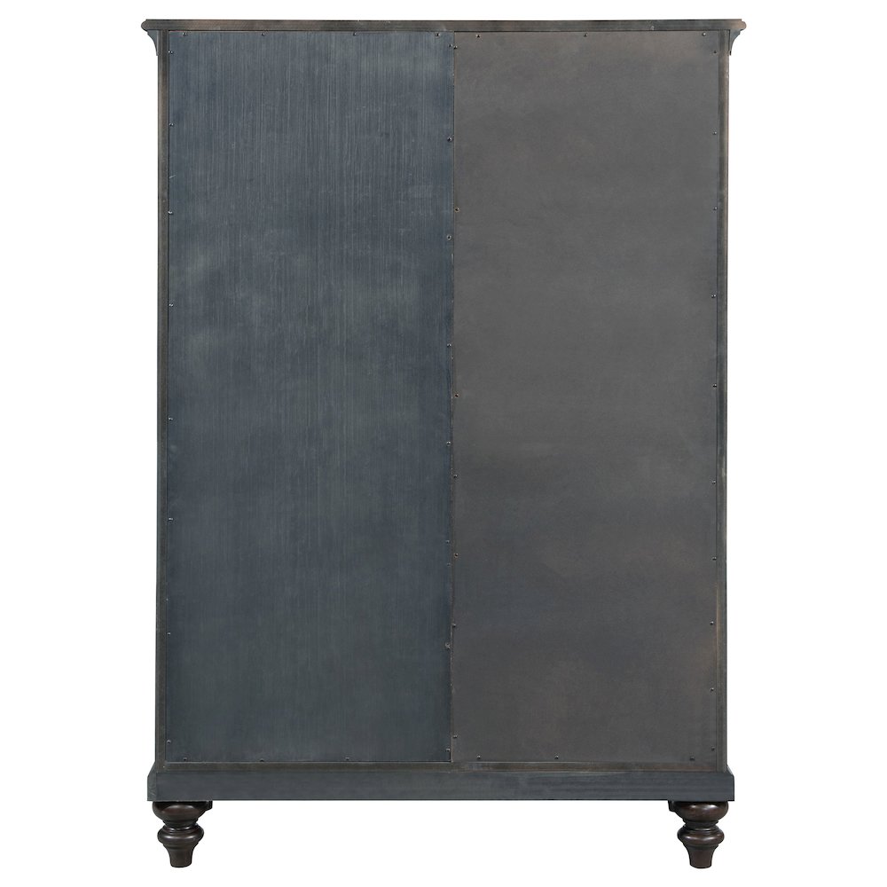 Andover 6-drawer Tempered Glass Door Chest Dark Oak. Picture 5