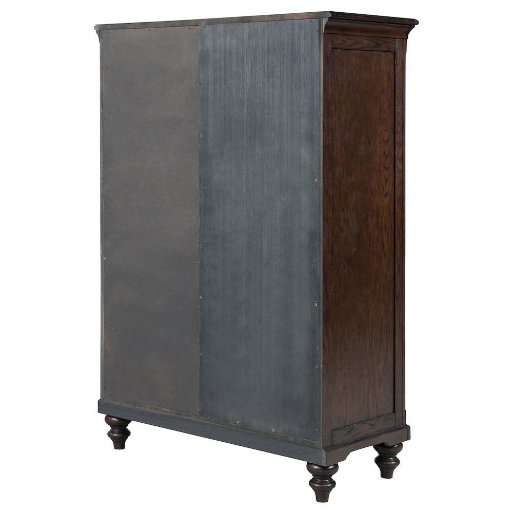 Andover 6-drawer Tempered Glass Door Chest Dark Oak. Picture 6