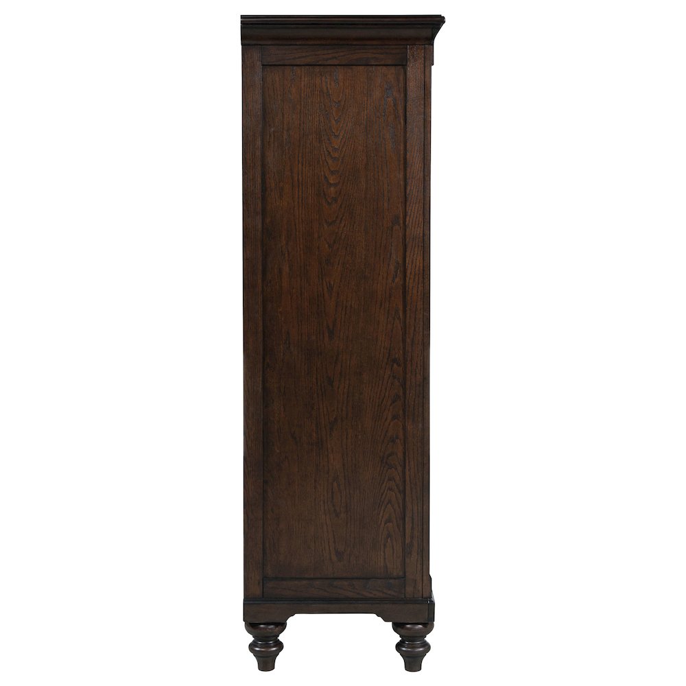 Andover 6-drawer Tempered Glass Door Chest Dark Oak. Picture 7
