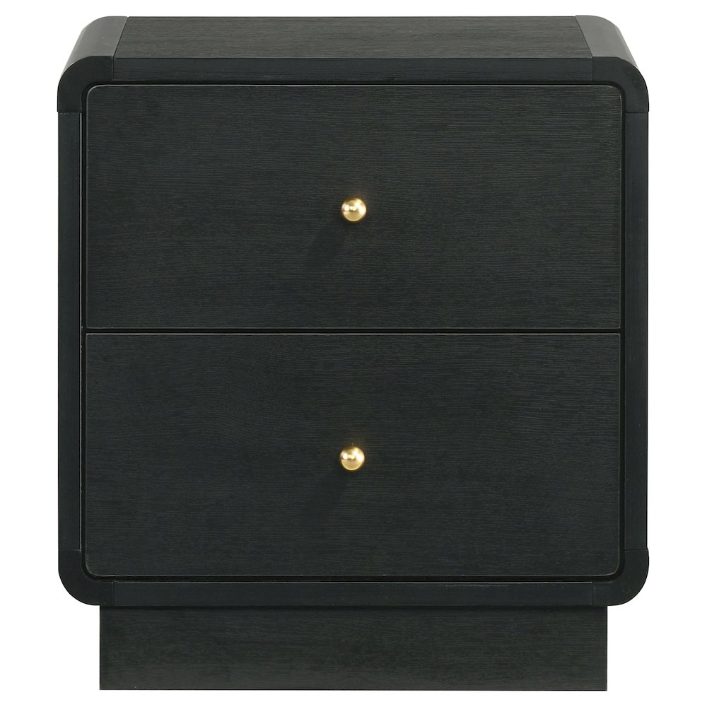 Cavelle 2-drawer Nightstand Bedside Table Black. Picture 3