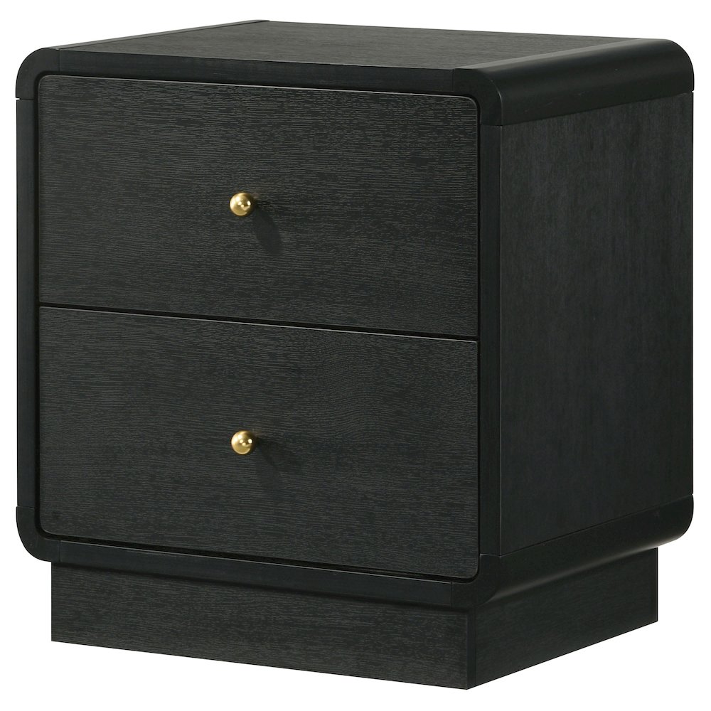 Cavelle 2-drawer Nightstand Bedside Table Black. Picture 4