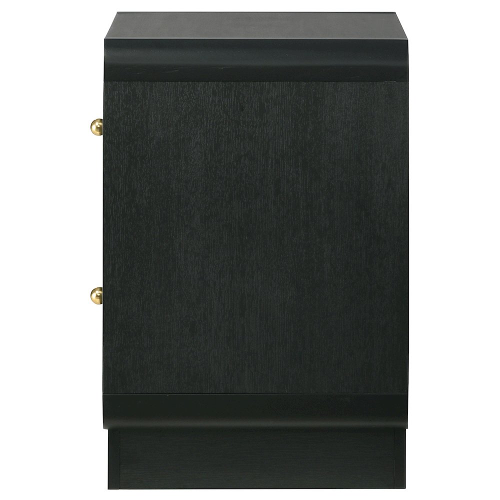 Cavelle 2-drawer Nightstand Bedside Table Black. Picture 5