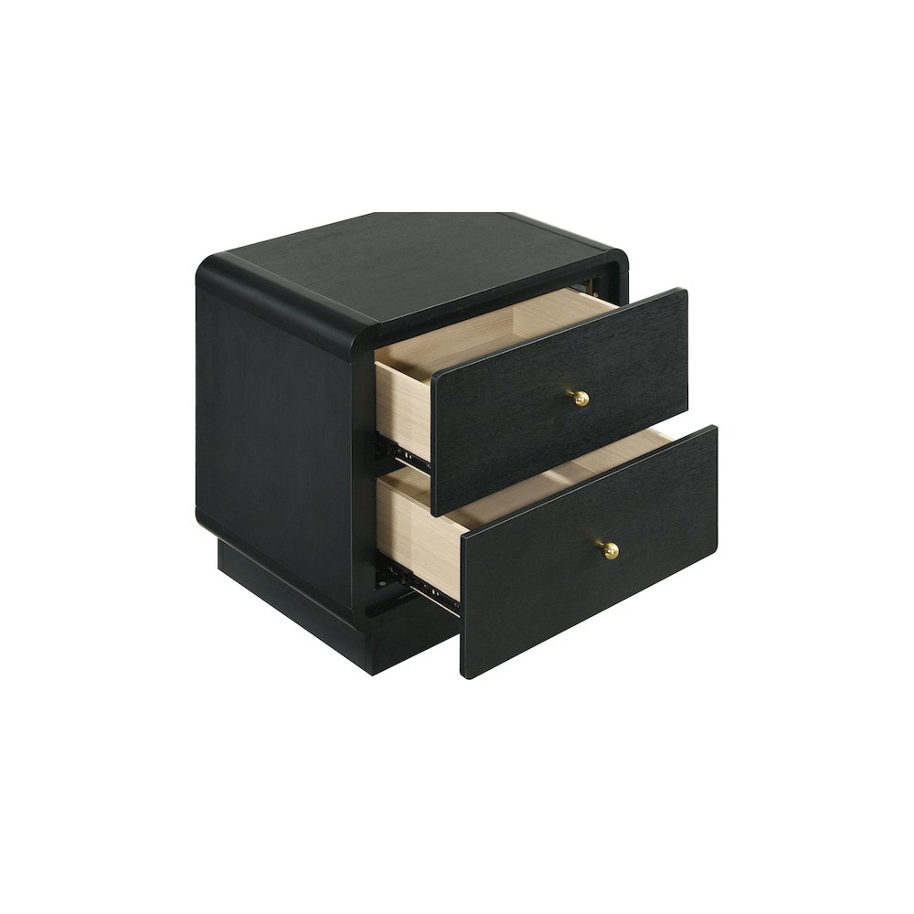 Cavelle 2-drawer Nightstand Bedside Table Black. Picture 13