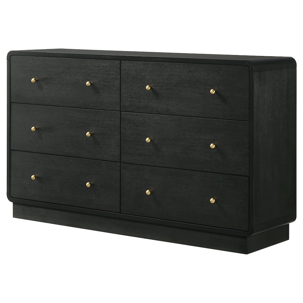 Cavelle 6-drawer Dresser Cabinet Black. Picture 4