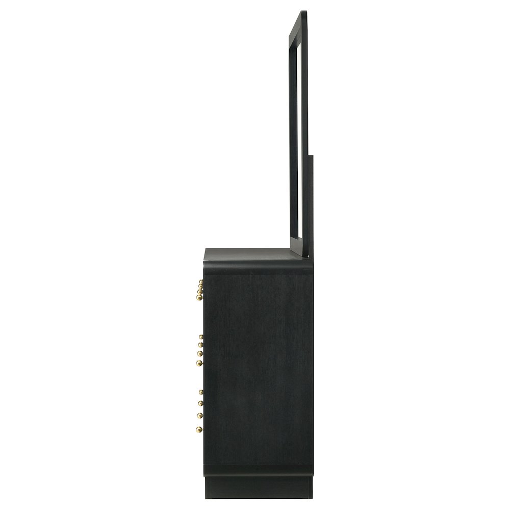 Cavelle 6-drawer Dresser and Mirror Black. Picture 5