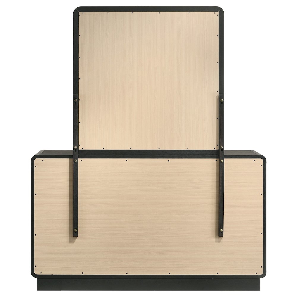 Cavelle 6-drawer Dresser and Mirror Black. Picture 7