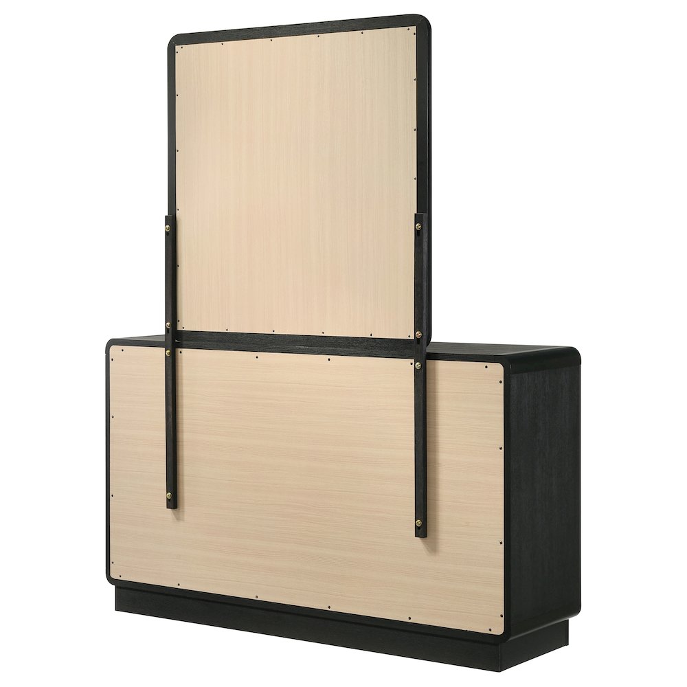 Cavelle 6-drawer Dresser and Mirror Black. Picture 8
