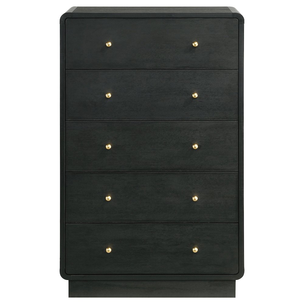 Cavelle 5-drawer Chest of Drawers Black. Picture 3