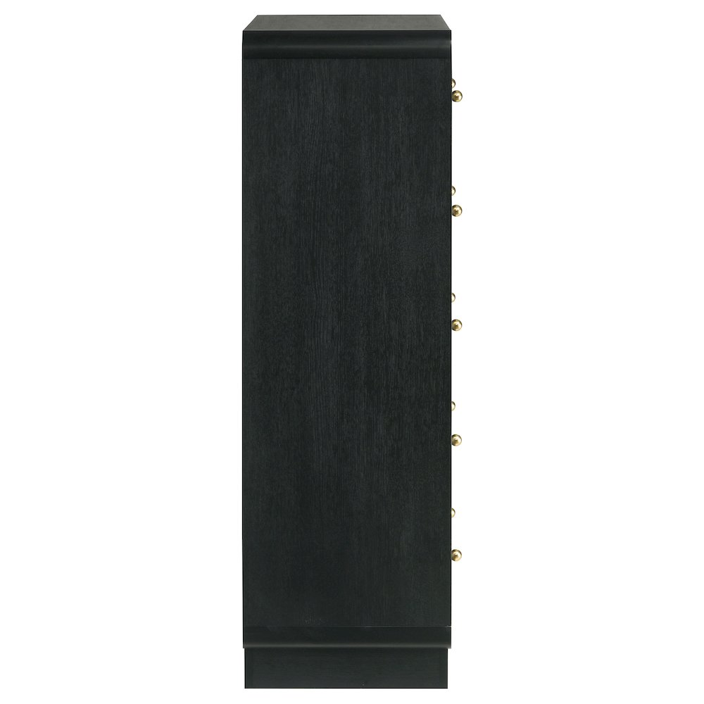 Cavelle 5-drawer Chest of Drawers Black. Picture 9