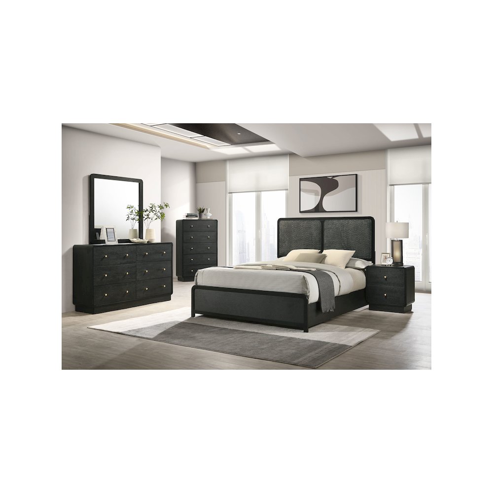 Cavelle 5-drawer Chest of Drawers Black. Picture 12