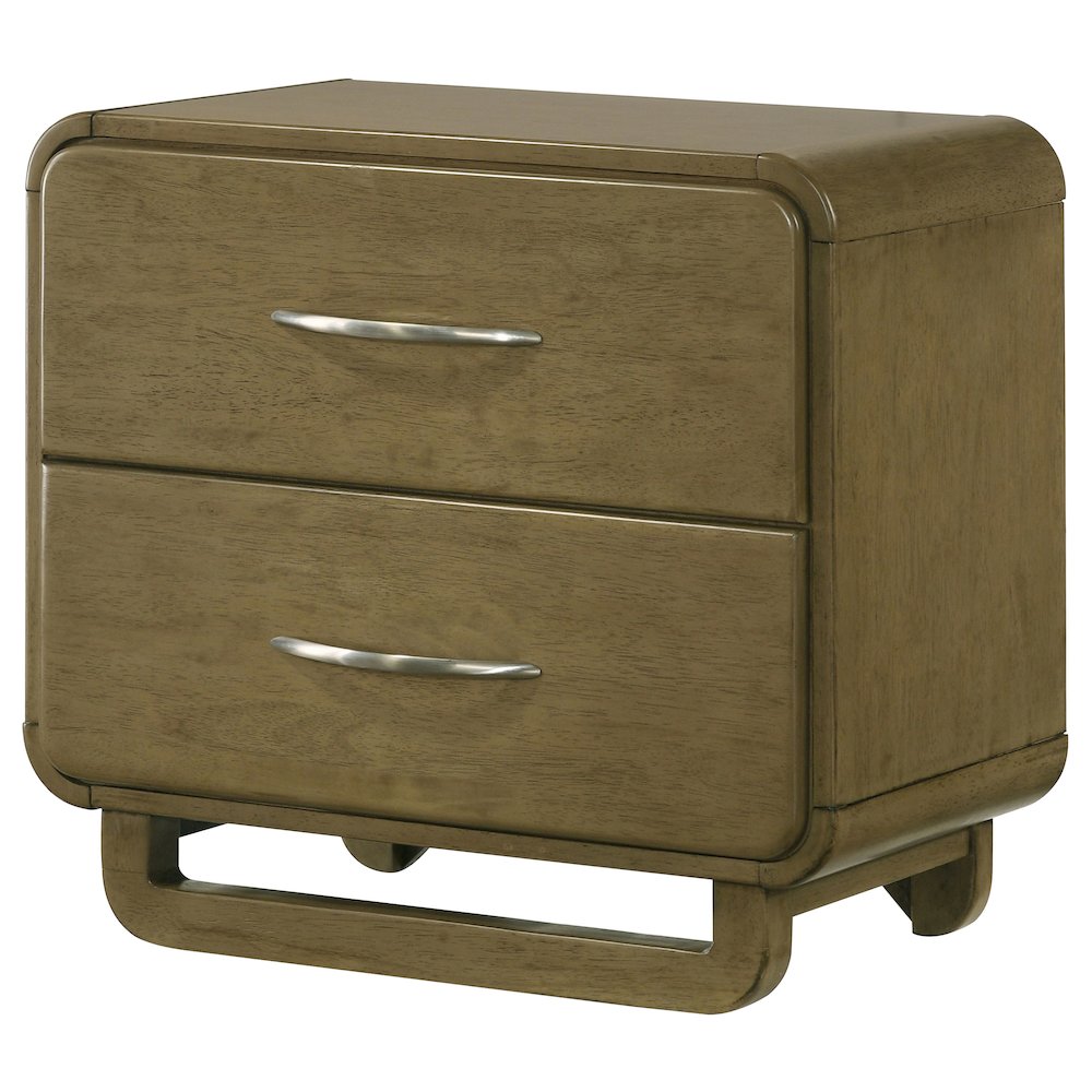 Amsbury 2-drawer Nightstand Bedside Table Nutmeg. Picture 4