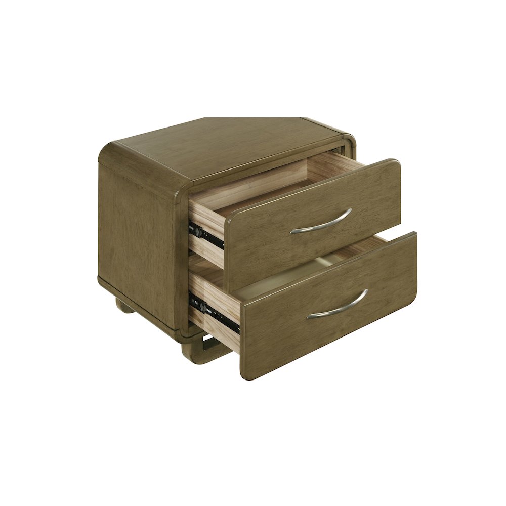 Amsbury 2-drawer Nightstand Bedside Table Nutmeg. Picture 14