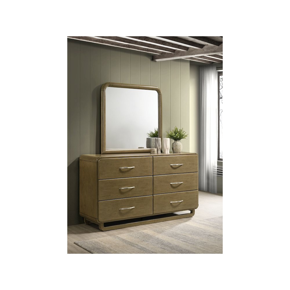 Amsbury 6-drawer Dresser and Mirror Nutmeg. Picture 10