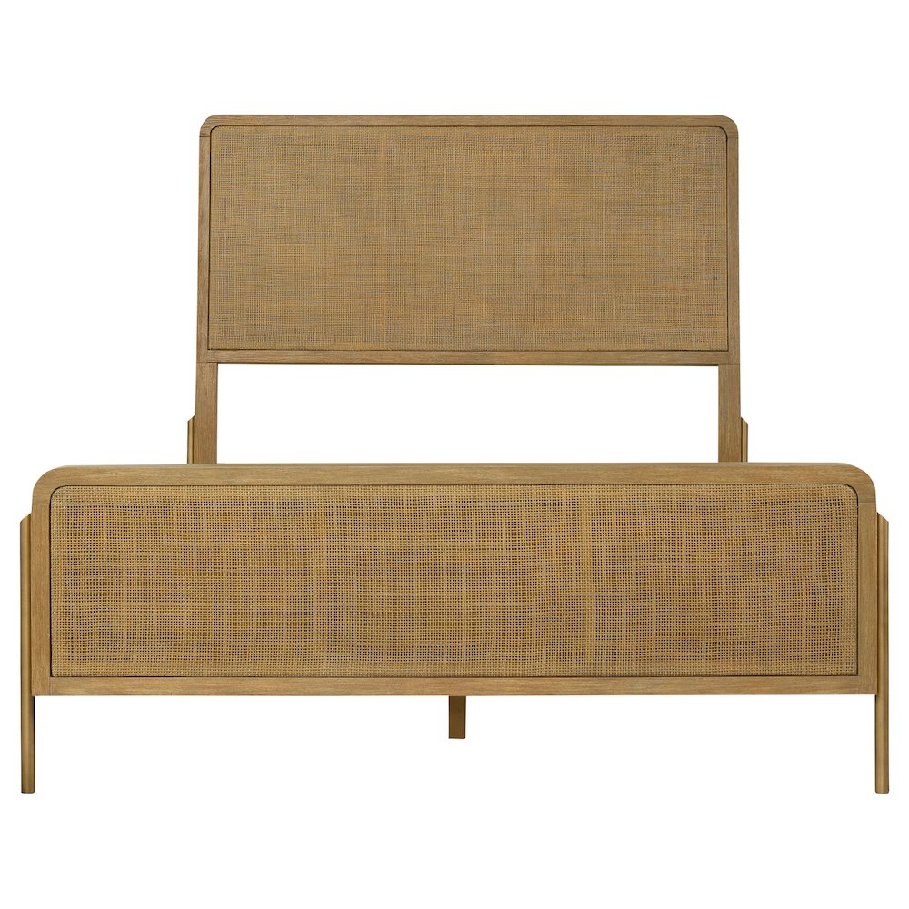 Arini Rattan Eastern King Panel Bed Sand Wash and Natural. Picture 3