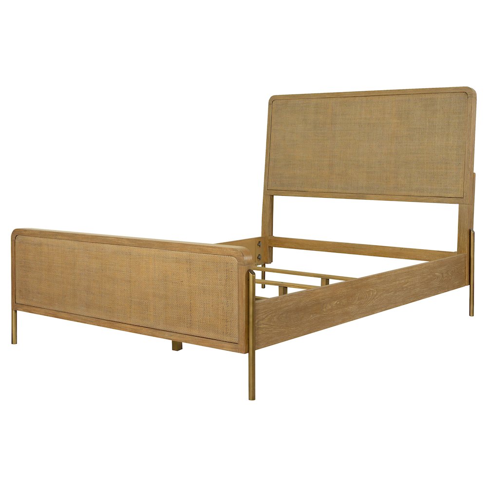 Arini Rattan California King Panel Bed Sand Wash and Natural. Picture 5