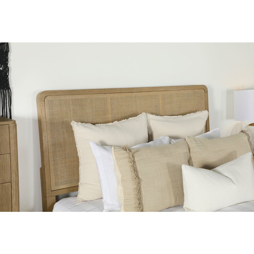 Arini Rattan California King Panel Bed Sand Wash and Natural. Picture 8