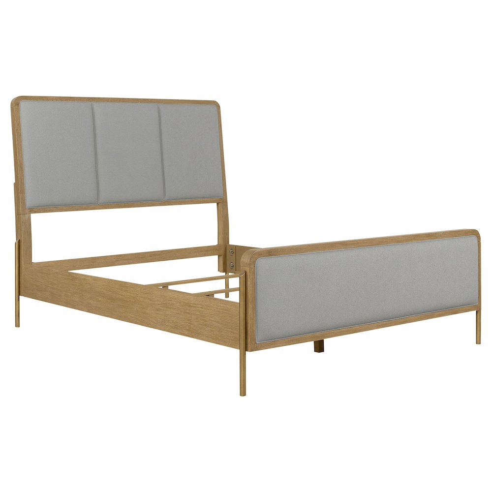 Arini Upholstered Eastern King Panel Bed Sand Wash and Grey. Picture 1