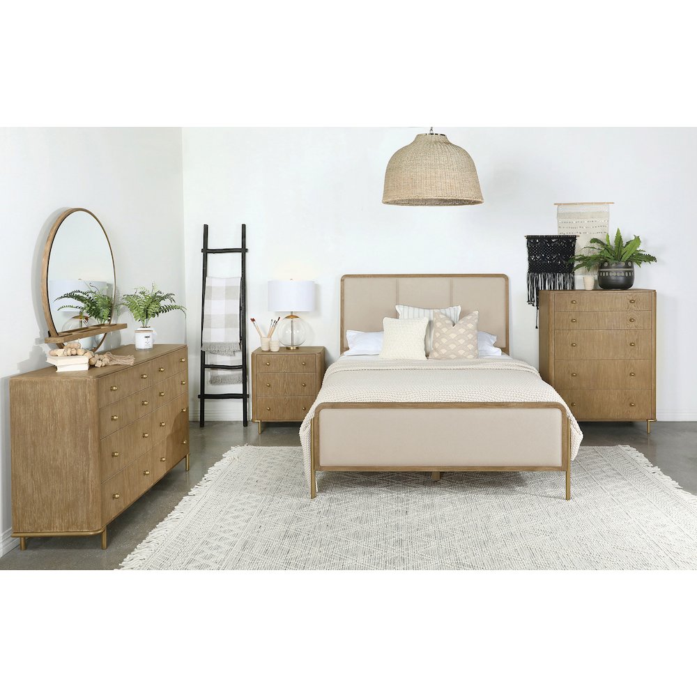 Arini 56-inch Queen Panel Bed Cream and Sand Wash. Picture 10