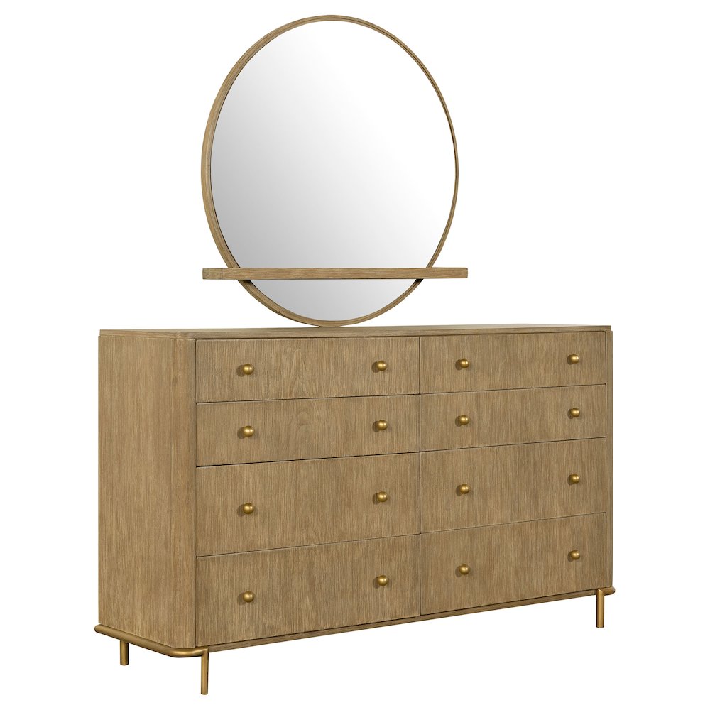 Arini 8-drawer Dresser with Mirror Sand Wash. Picture 1