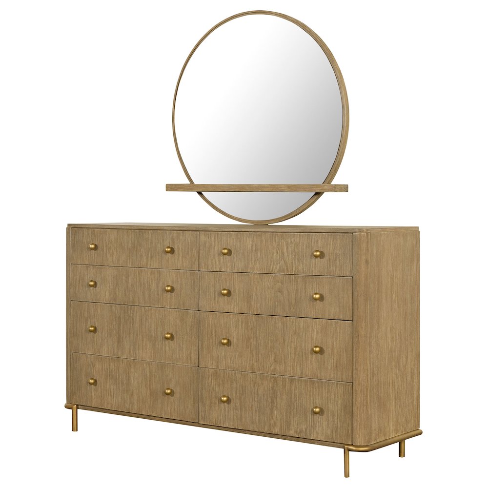 Arini 8-drawer Dresser with Mirror Sand Wash. Picture 4