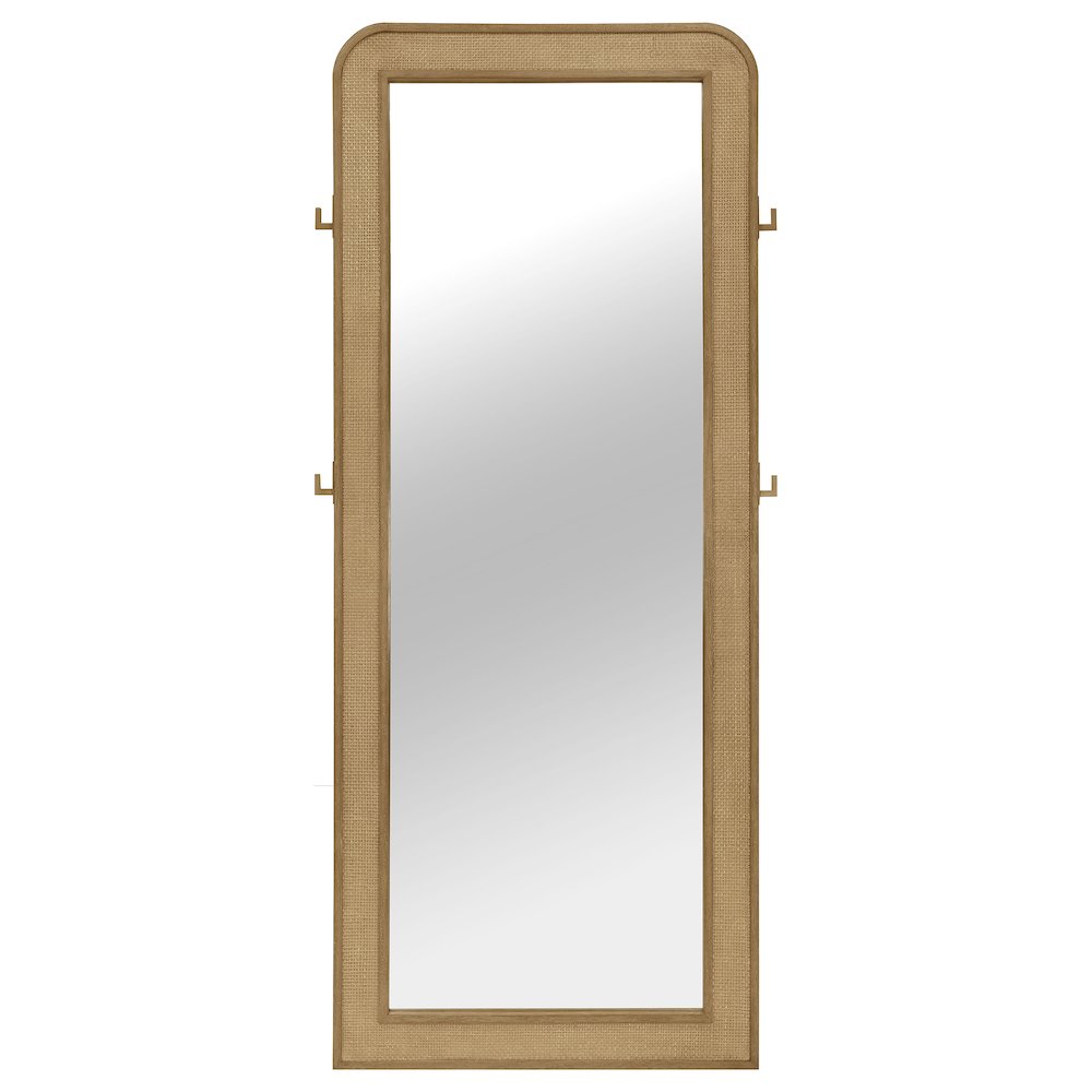 Arini Cane Weave Full Length Standing Floor Mirror Sand Wash. Picture 3