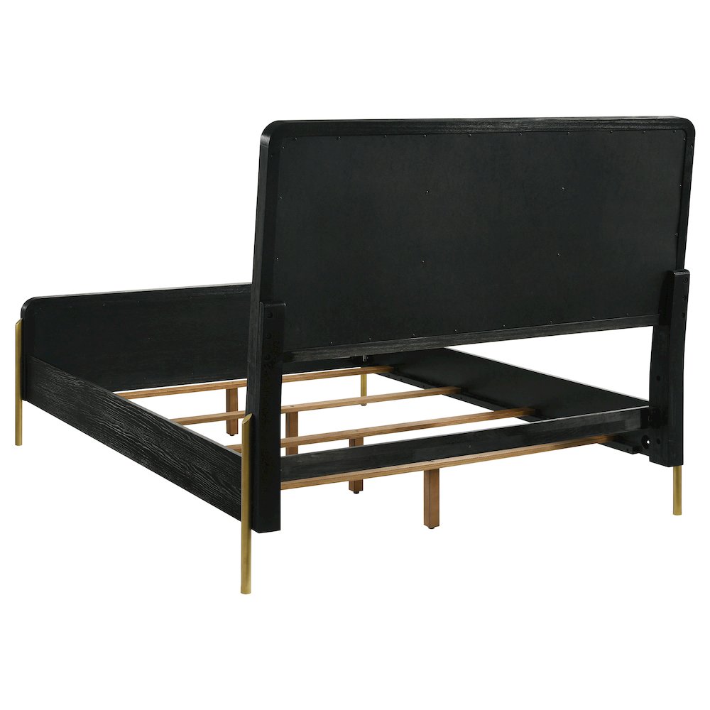 Arini Upholstered Queen Panel Bed Black and Grey. Picture 4