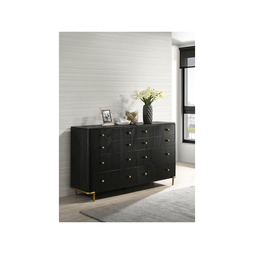 Arini 8-drawer Dresser Black. Picture 10