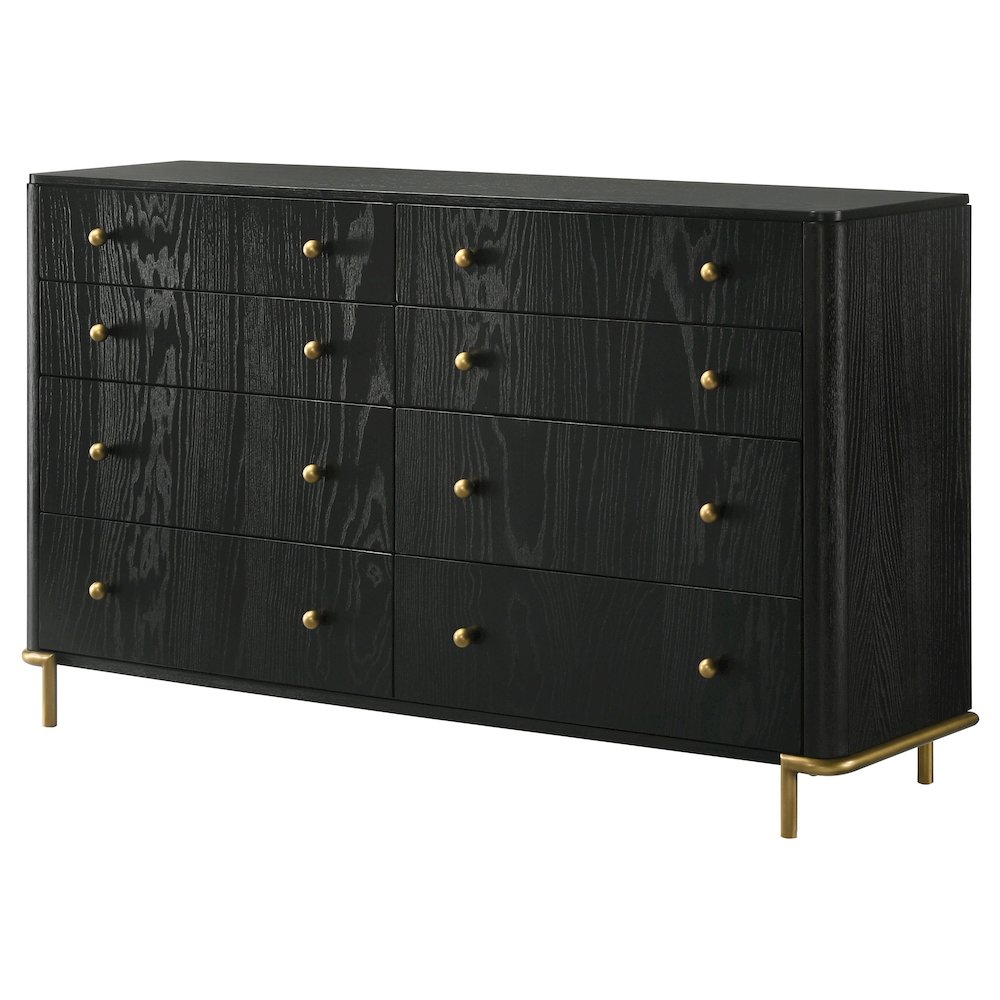 Arini 8-drawer Dresser Black. Picture 4