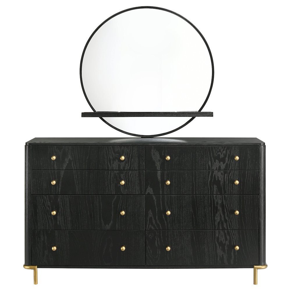 Arini 8-drawer Dresser with Mirror Black. Picture 3