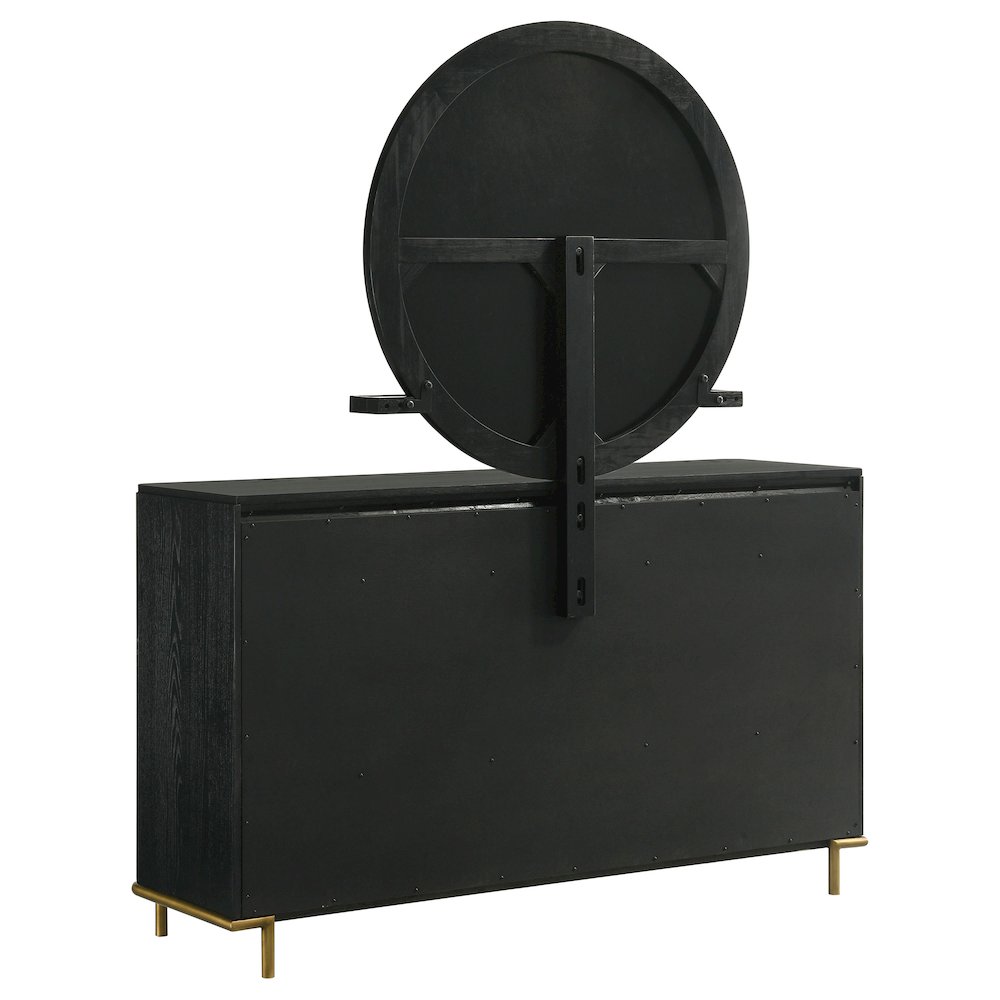 Arini 8-drawer Dresser with Mirror Black. Picture 6