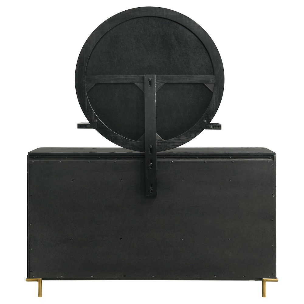 Arini 8-drawer Dresser with Mirror Black. Picture 7