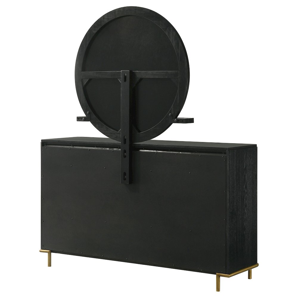 Arini 8-drawer Dresser with Mirror Black. Picture 8