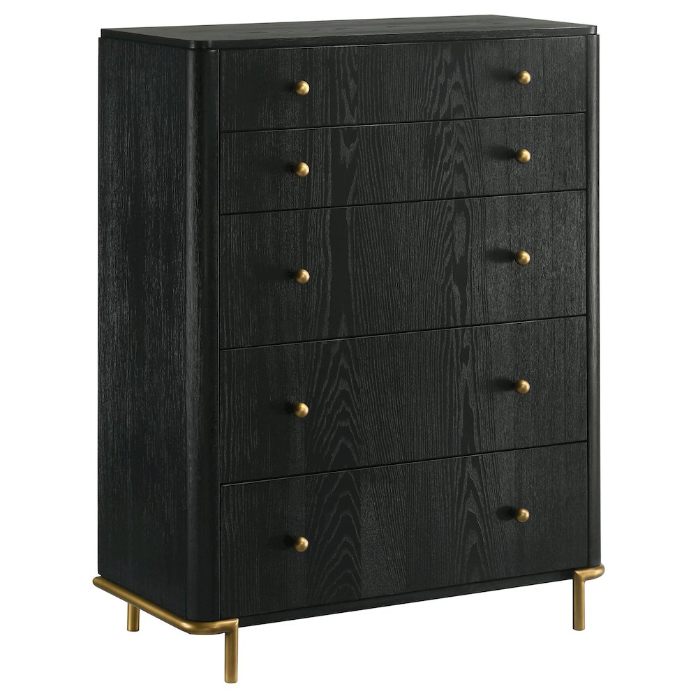 Arini 5-drawer Bedroom Chest Black. Picture 1