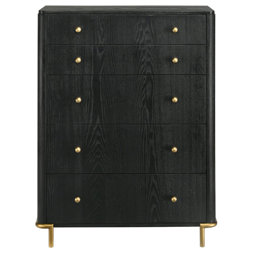 Arini 5-drawer Bedroom Chest Black. Picture 3