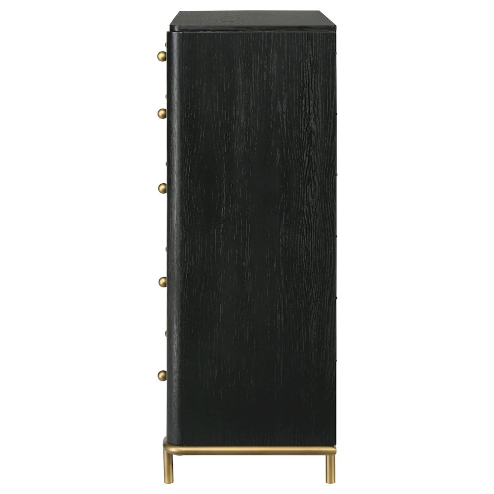 Arini 5-drawer Bedroom Chest Black. Picture 5