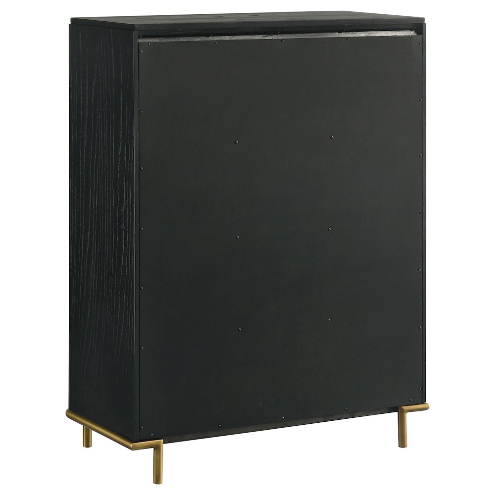 Arini 5-drawer Bedroom Chest Black. Picture 6