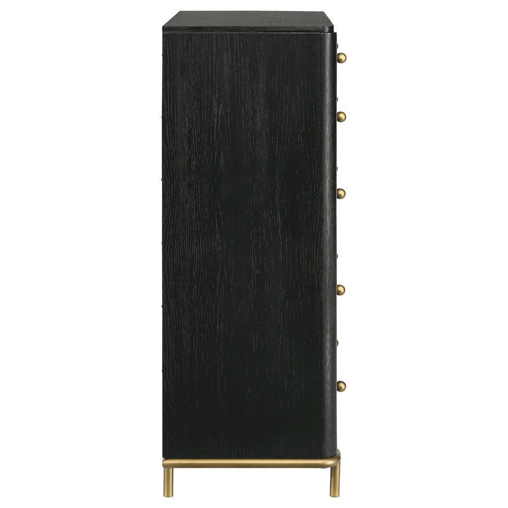 Arini 5-drawer Bedroom Chest Black. Picture 9