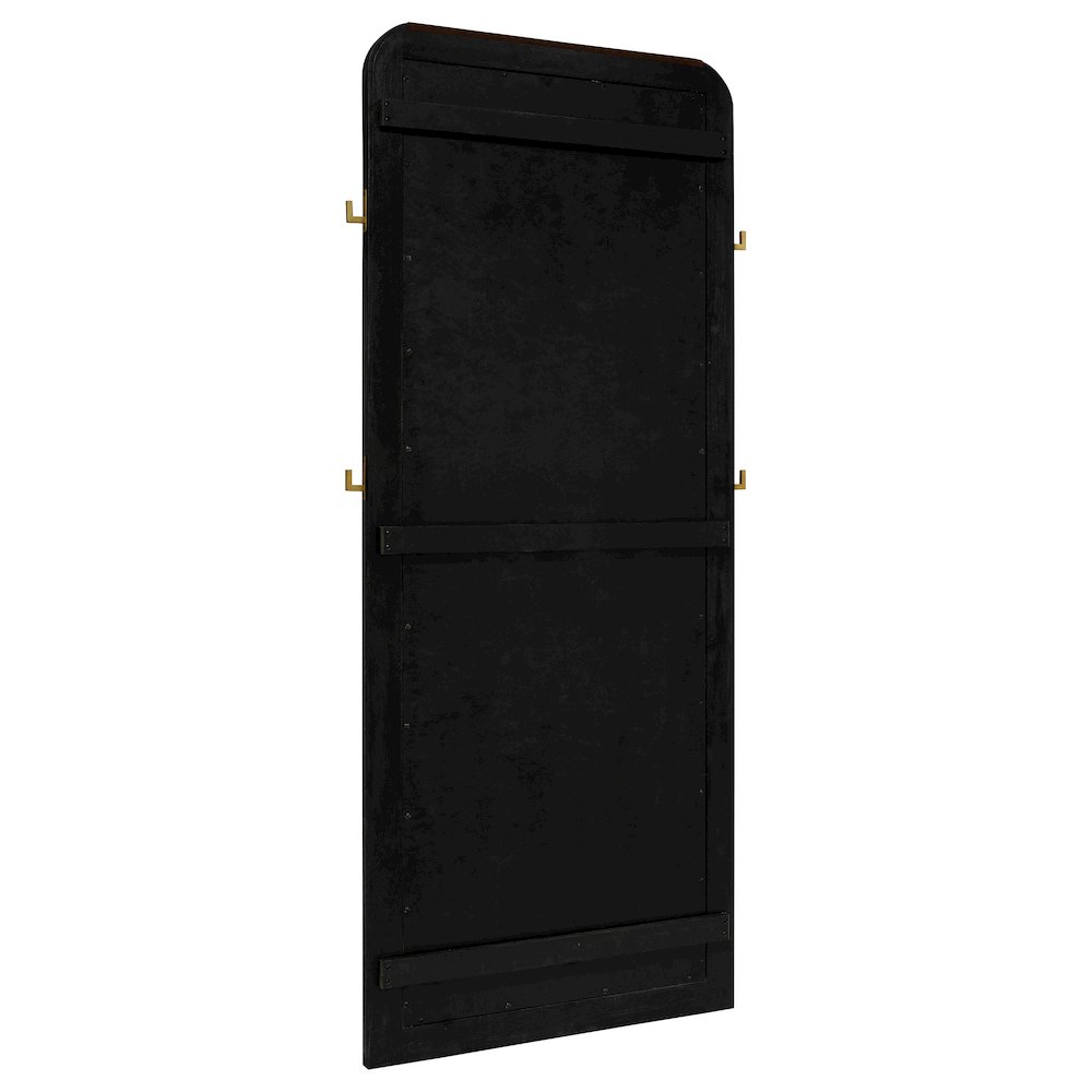Arini Cane Weave Full Length Standing Floor Mirror Black. Picture 6
