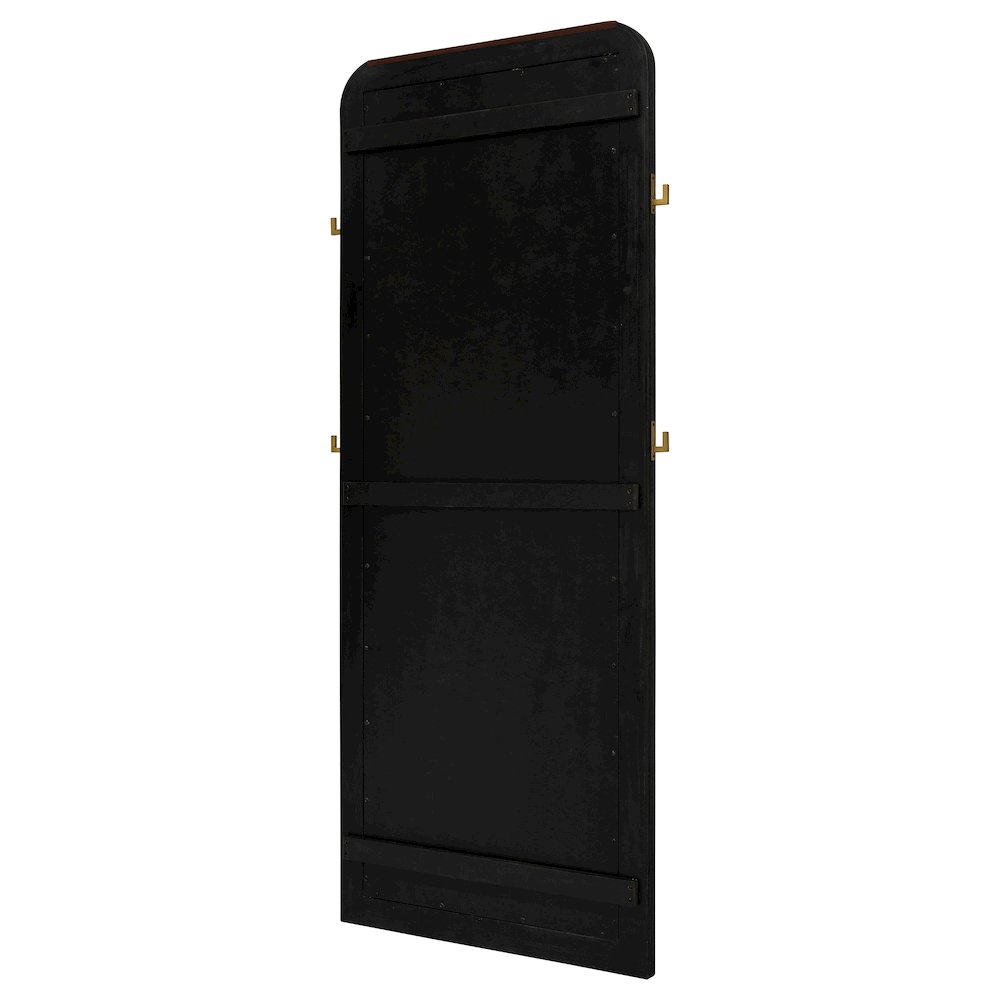 Arini Cane Weave Full Length Standing Floor Mirror Black. Picture 8