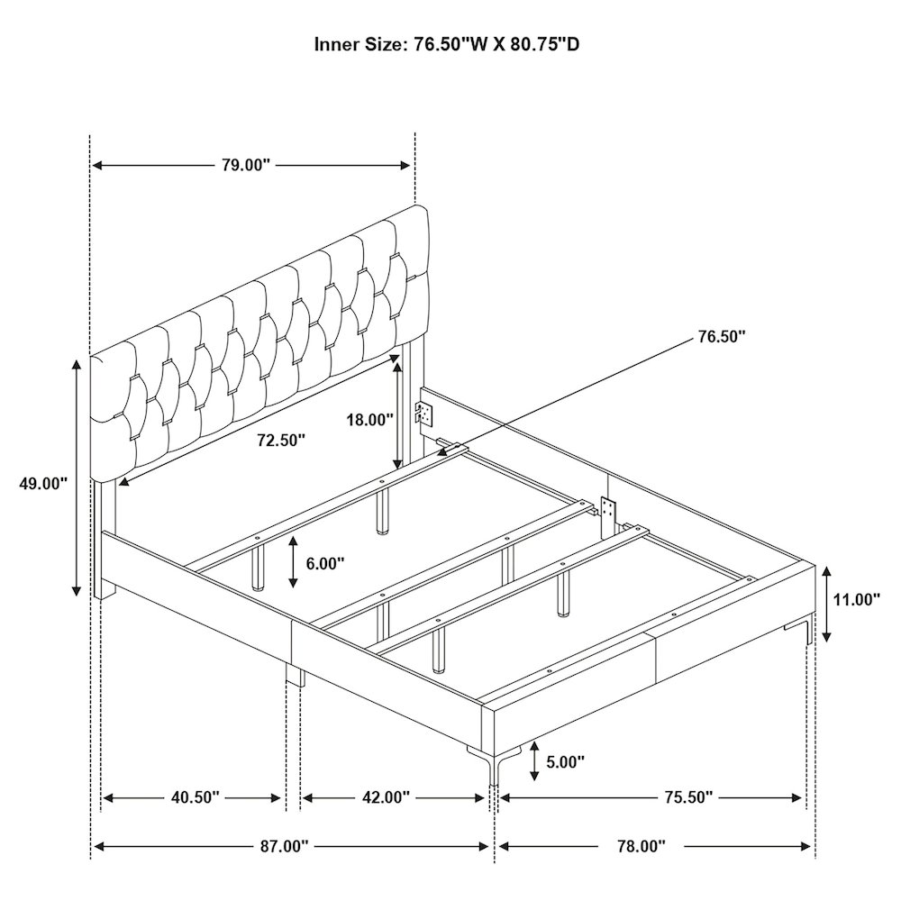 Kendall 5-piece Eastern King Bedroom Set White. Picture 15