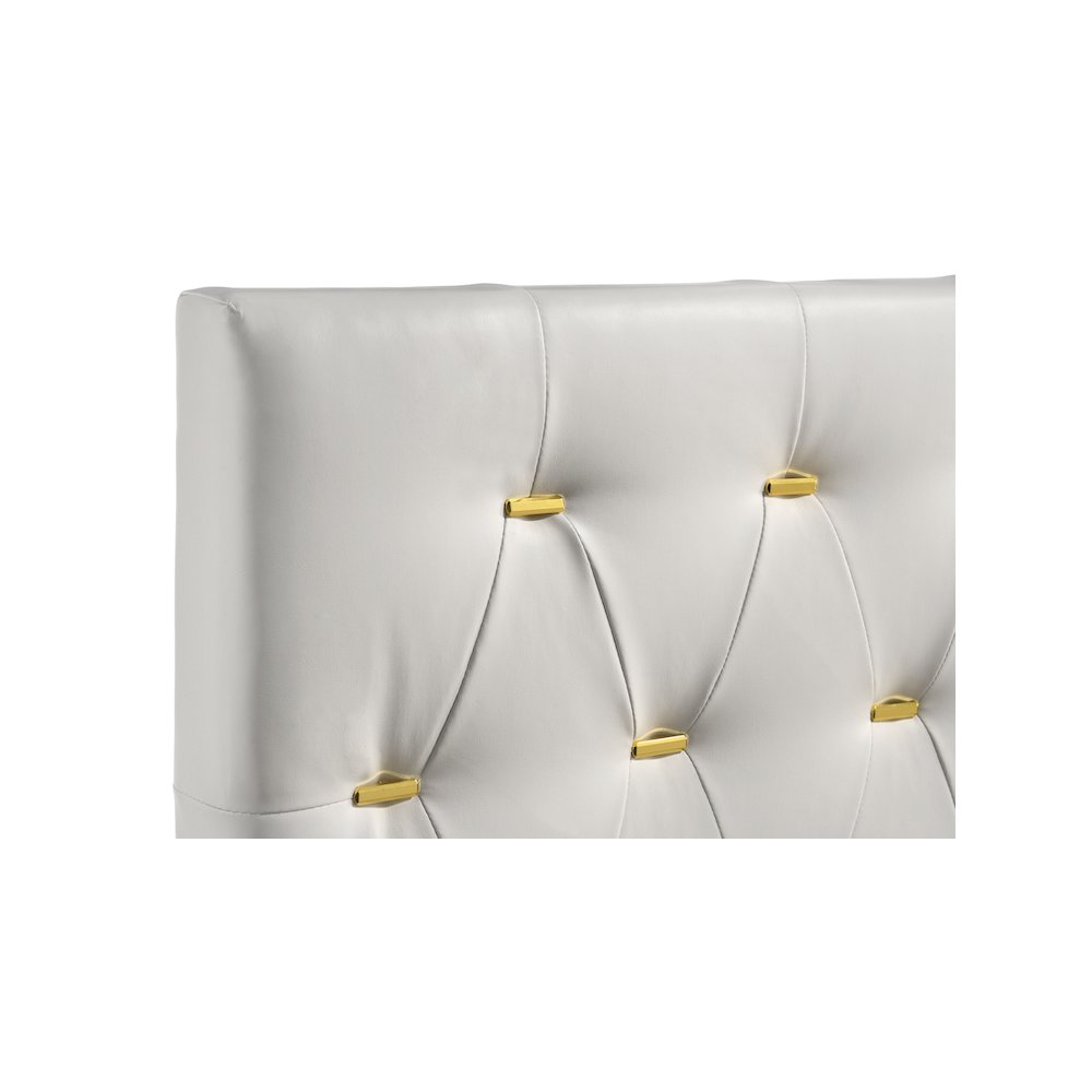 Kendall Upholstered Queen Panel Bed White. Picture 8