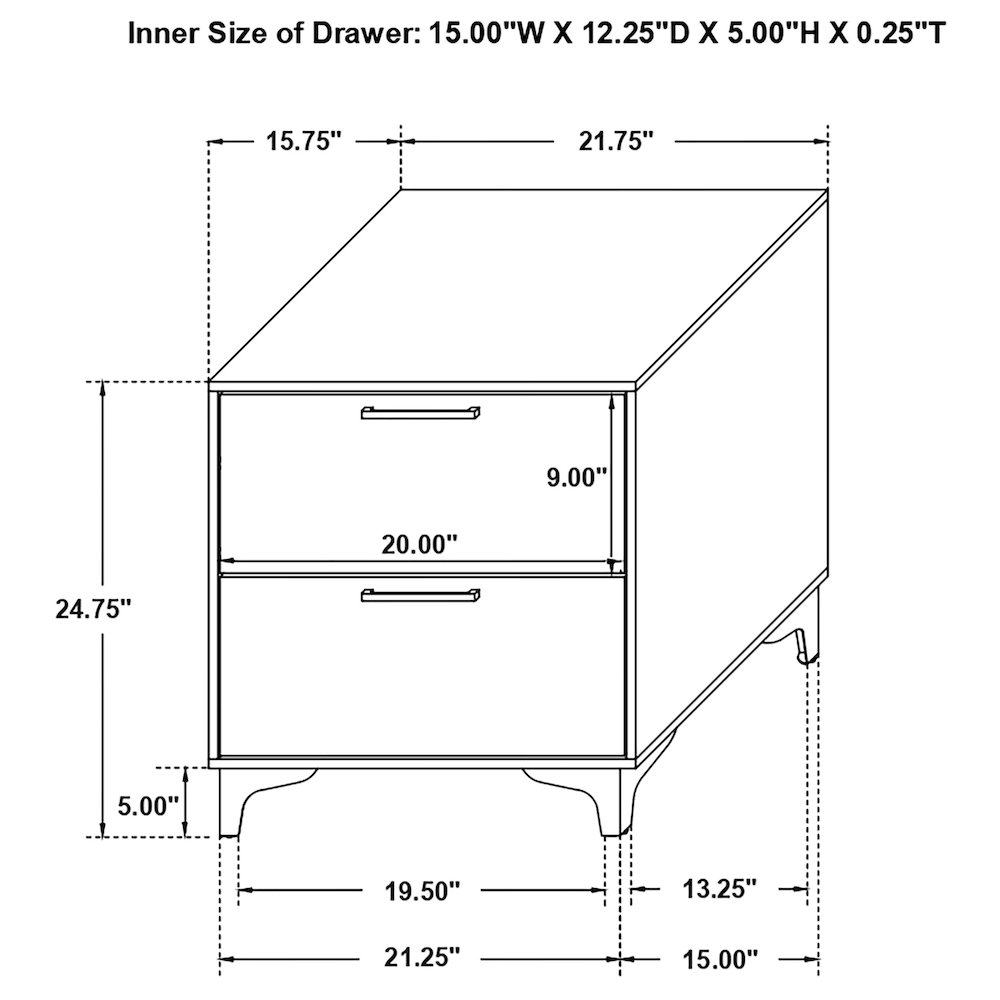 Kendall 2-drawer Nightstand White. Picture 14