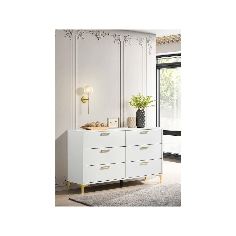 Kendall 6-drawer Dresser White. Picture 9
