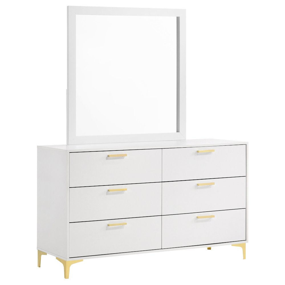 Kendall 6-drawer Dresser with Mirror White. Picture 1